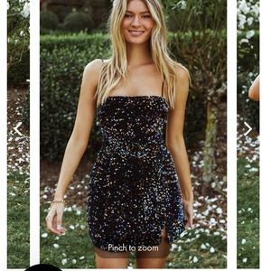 NWT Selfie Leslie Navy Multi Sequin Dress (Small)